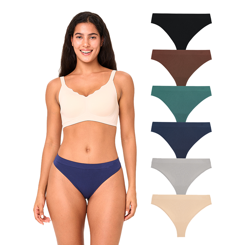 Naadloze damesstrings met middelhoge taille