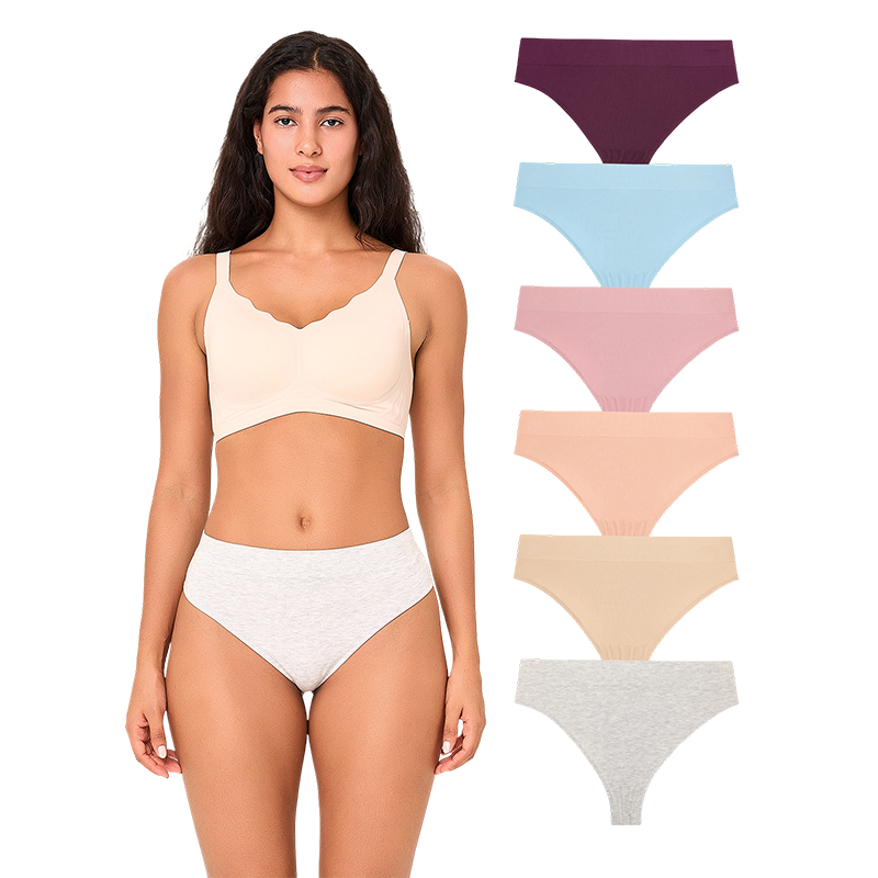 Naadloze damesstrings met hoge taille